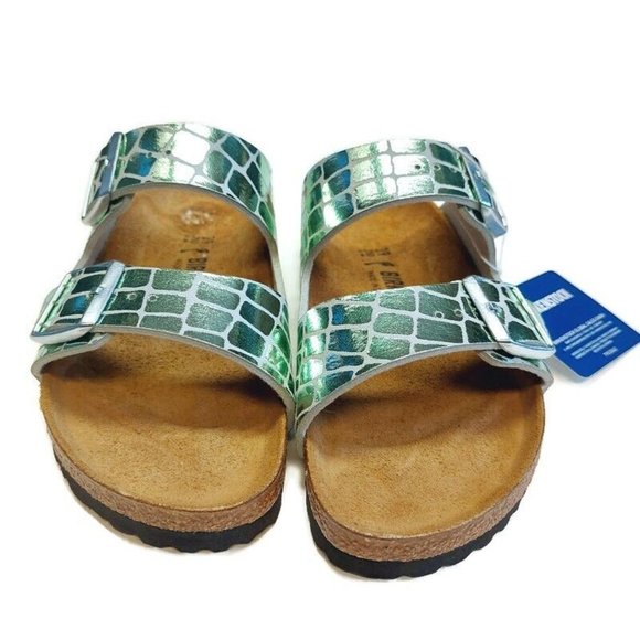 Birkenstock Arizona BS Sandals Womens Size 8-8.5 NARROW Gator Gleam Mineral - Picture 6 of 9